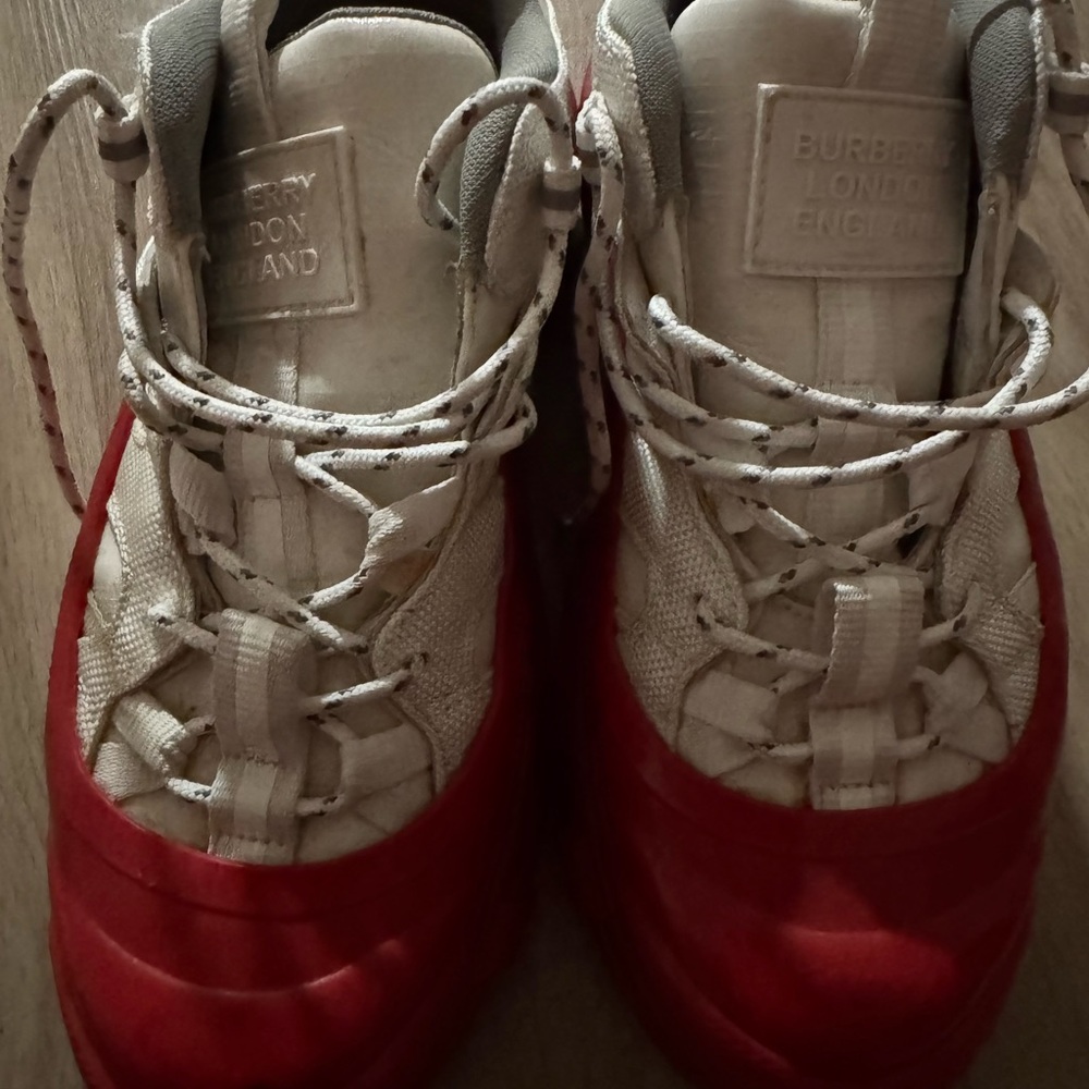 Burberry Red and Cream Women's Sneakers